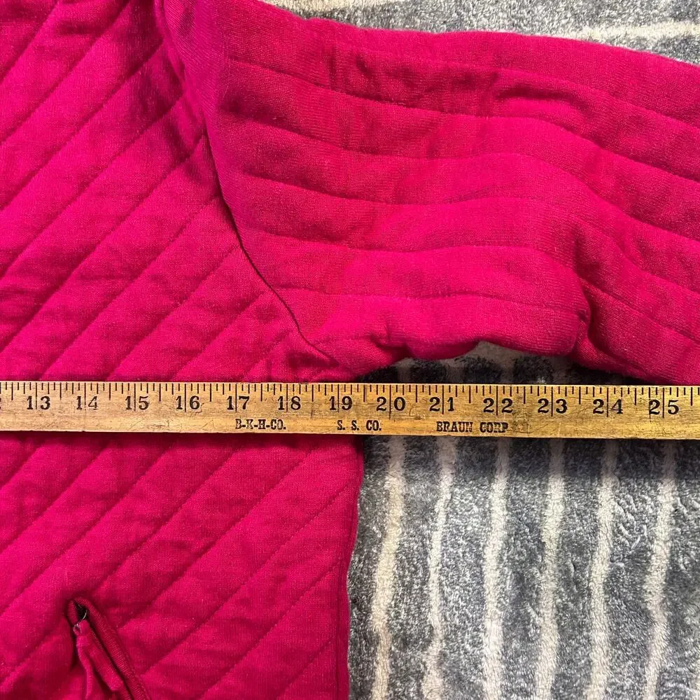 London Fog Quilted Jacket Women’s M Pink Ramie Cotton Zip Front Lightweight Coat